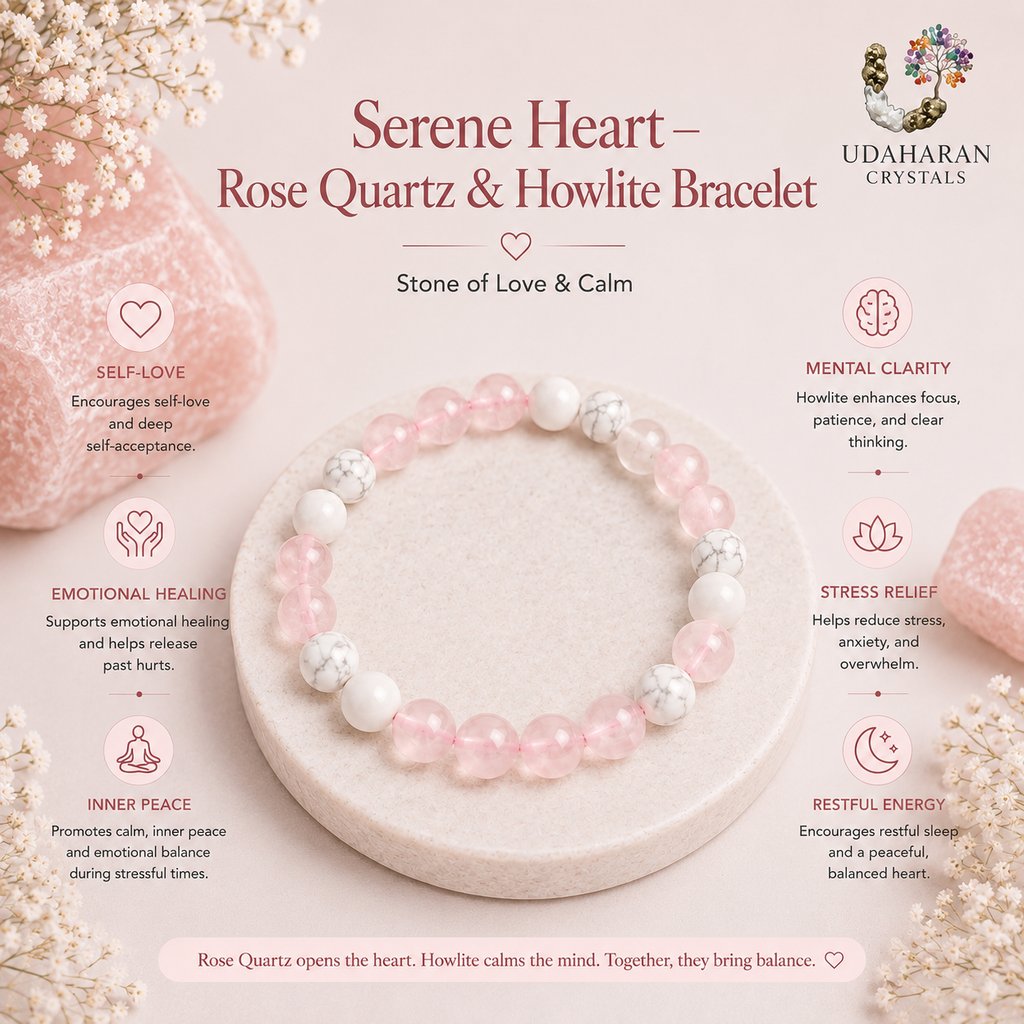 Serene Heart - Rose Quartz & Howlite Bracelet