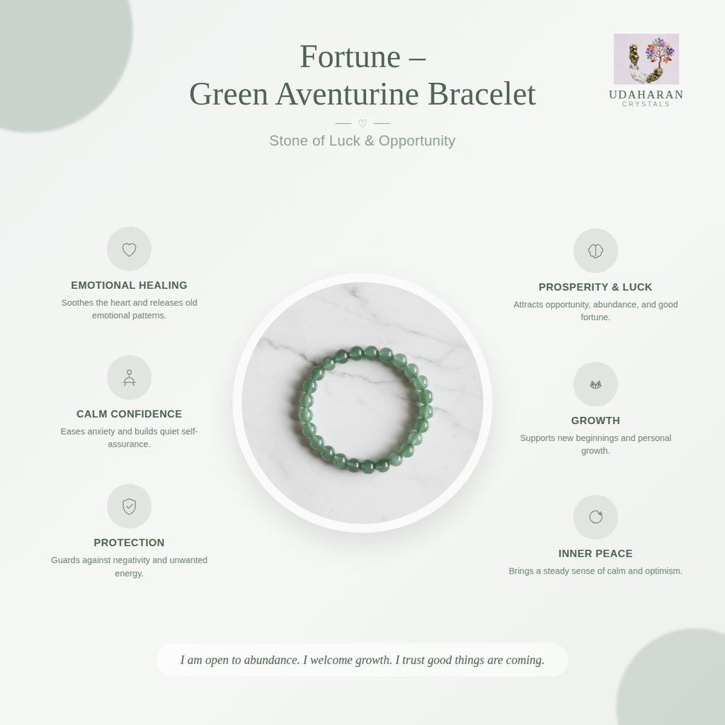 Lucky Leaf — Green Aventurine Bracelet